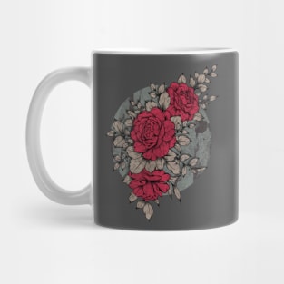 Vintage red flowers Mug